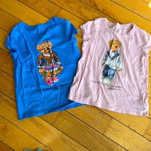Polo Ralph Lauren girls small polo bear tshirts